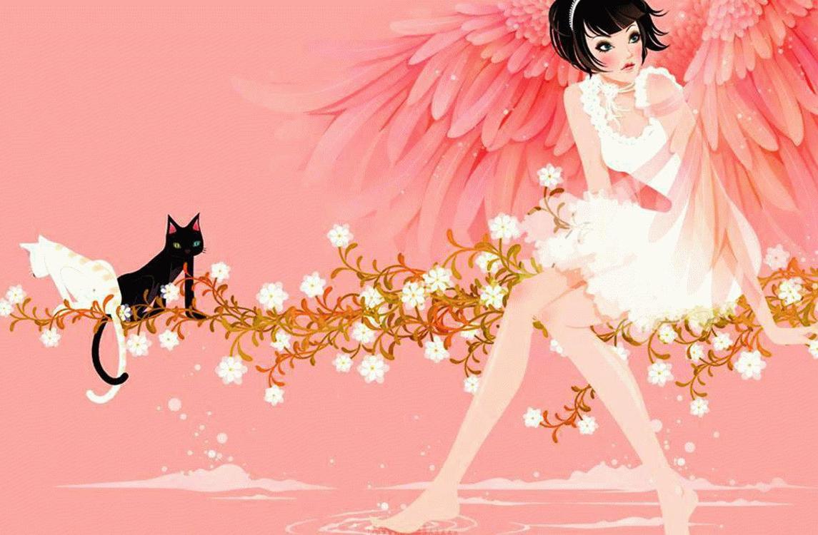 Девочка кошка с крыльями