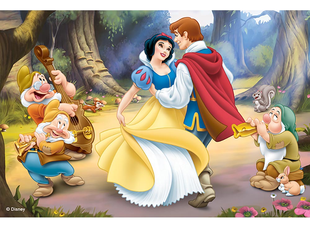 Snow white and seven. Принцесса Белоснежка и семь гномов. Белоснежка и 7 гномов принц. Пазлы с диснеевскими героями. Детские сказки Белоснежка.