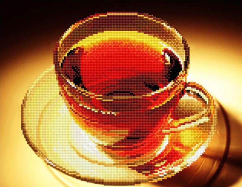 Red tea 1. Алмазная мозаика зелёный чай. Картинка стразами алмазная вечернее чаепитие.