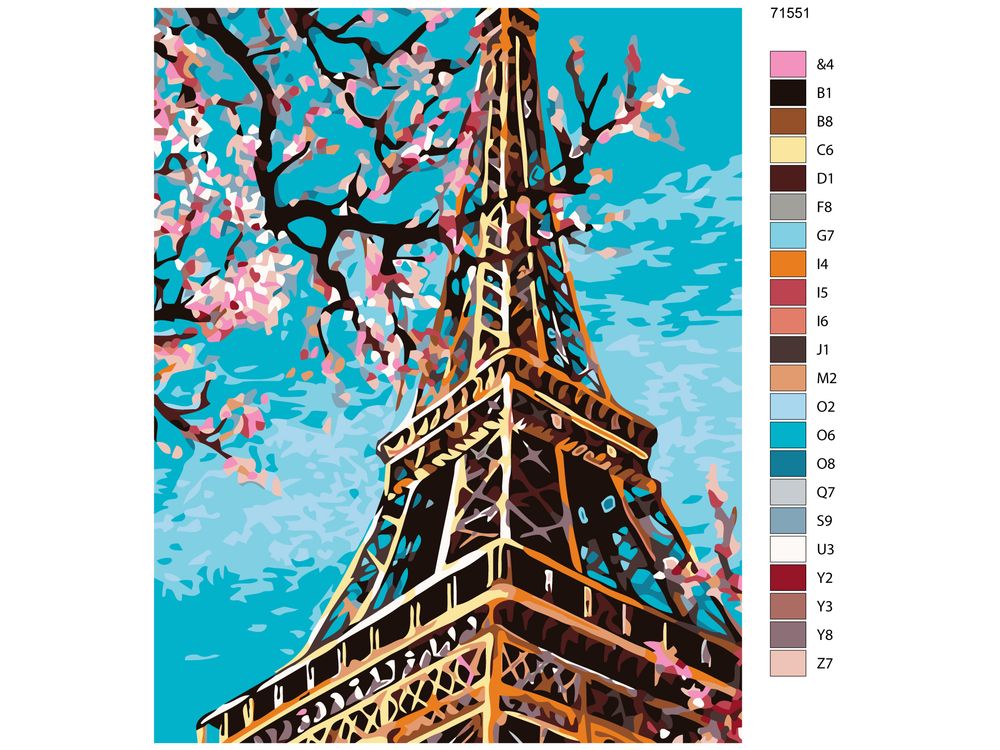 Париж картины по номерам эйфелева башня