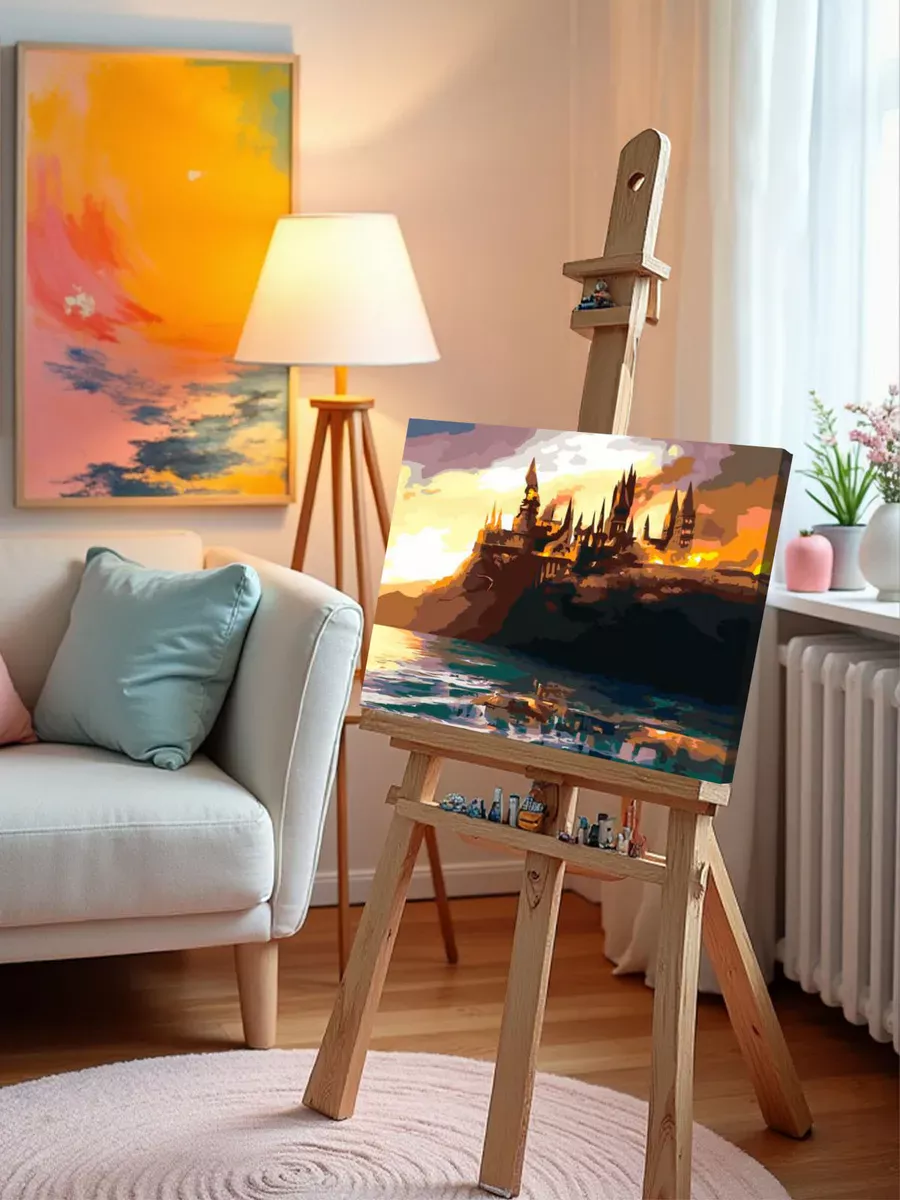 Картина по номерам «Гарри Поттер: Горящий Хогвартс» — картинка 9