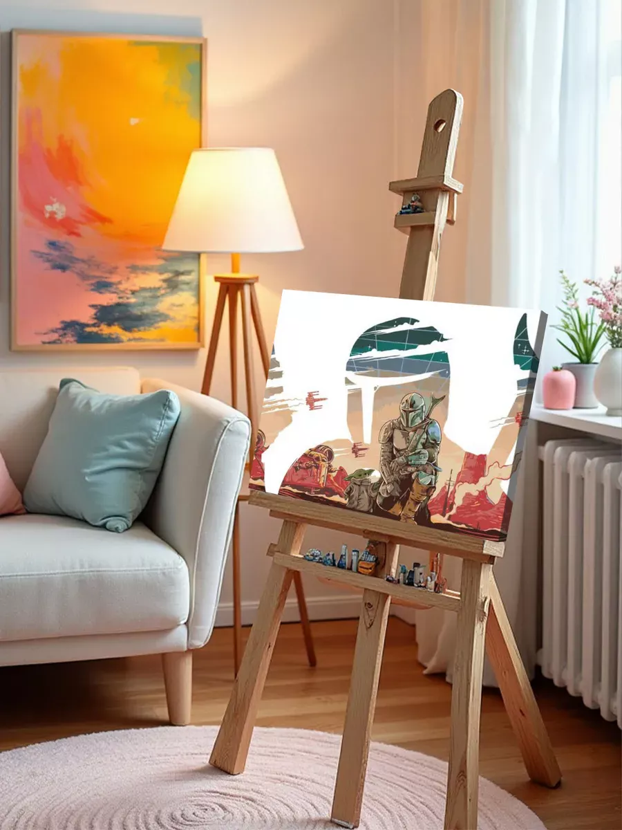 Картина по номерам «Звёздные войны - Мандалорец и Малыш Йода 2» — картинка 10