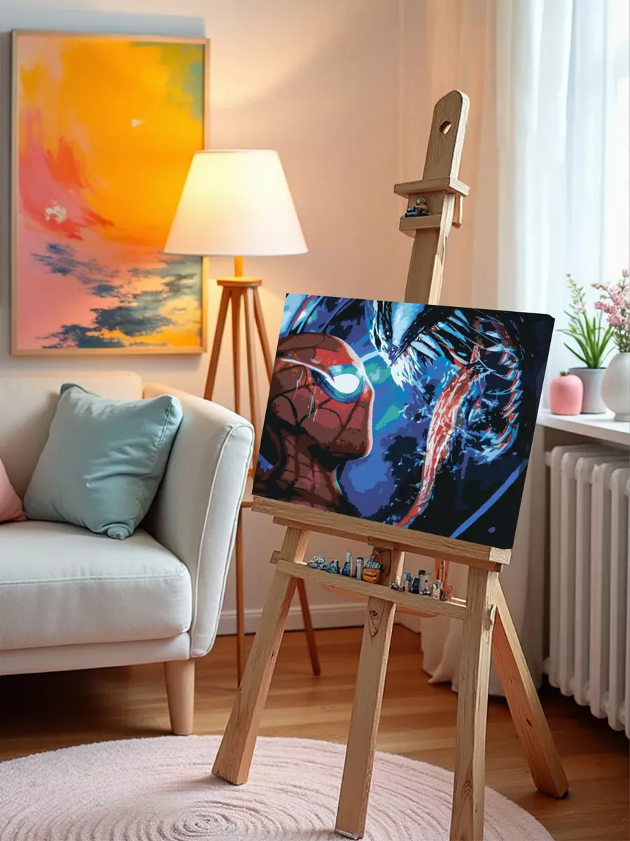 Картина по номерам «Веном и Человек-паук» — картинка 9