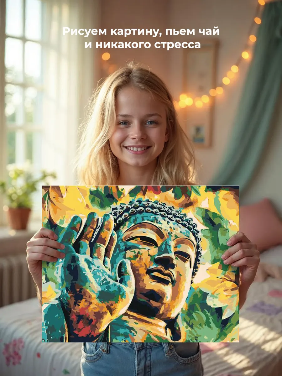 Картина по номерам «Будда» — картинка 7