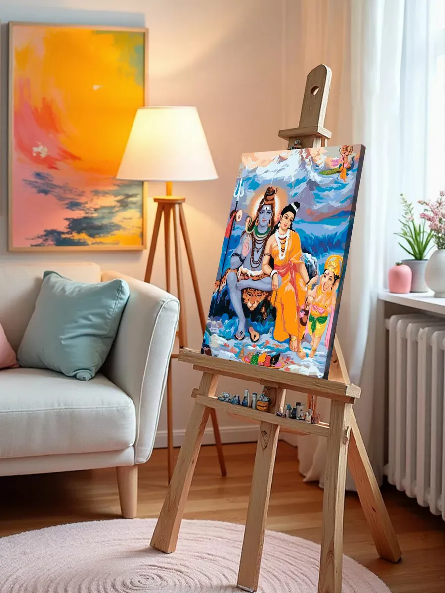 Картина по номерам «Шива, Парвати и Ганеша» — картинка 10