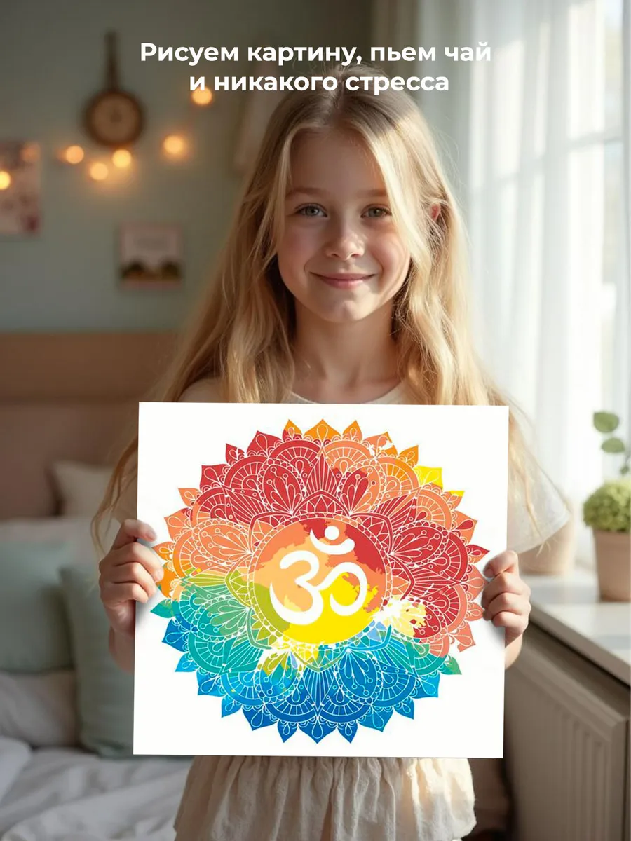 Картина по номерам «Мандала Ом» — картинка 7