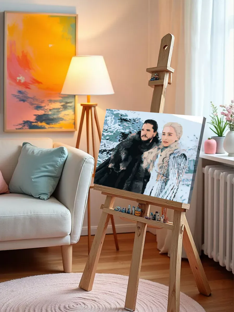 Картина по номерам «Игра престолов: Дейнерис Таргариен и Джон Сноу 3» — картинка 9