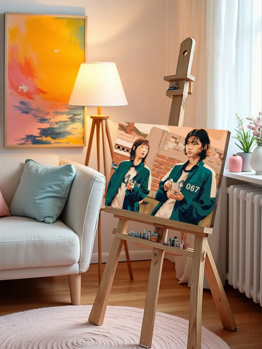 Картина по номерам «Игра в кальмара: Канг Саэ-пёк и Чи Ён 2» — картинка 9