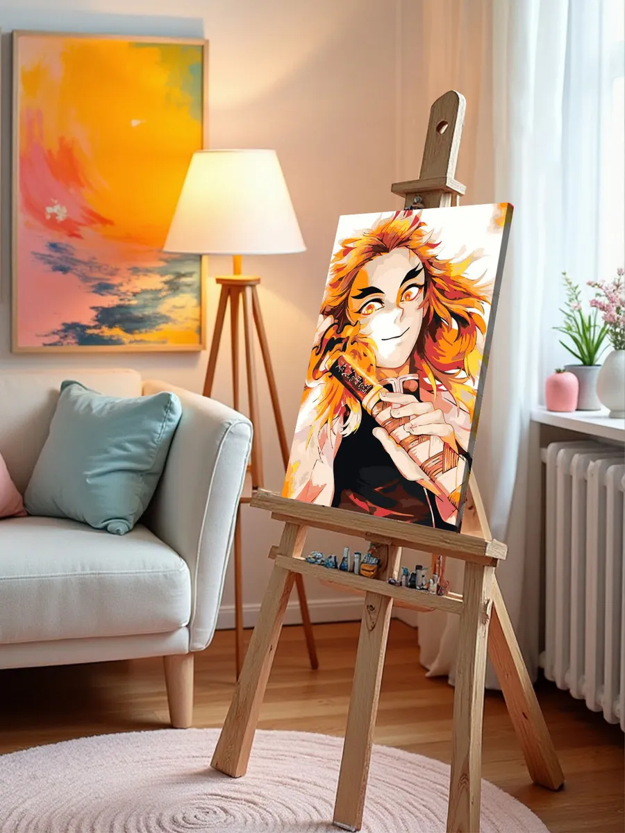 Картина по номерам «Клинок рассекающий демонов: Кёджуро Ренгоку Арт» — картинка 9