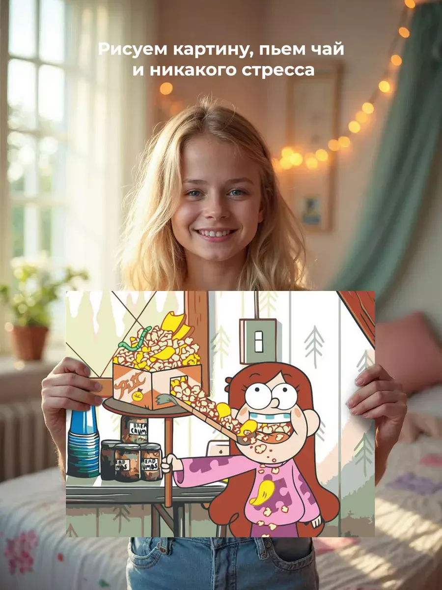 Картина по номерам «Gravity Falls Гравити Фолз: Довольная Мейбл» — картинка 7