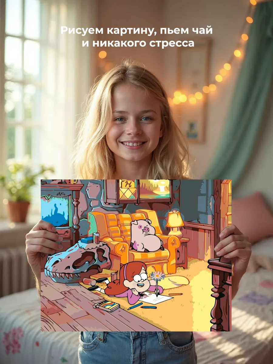 Картина по номерам «Gravity Falls Гравити Фолз: Мейбл и Пухля 3» — картинка 6