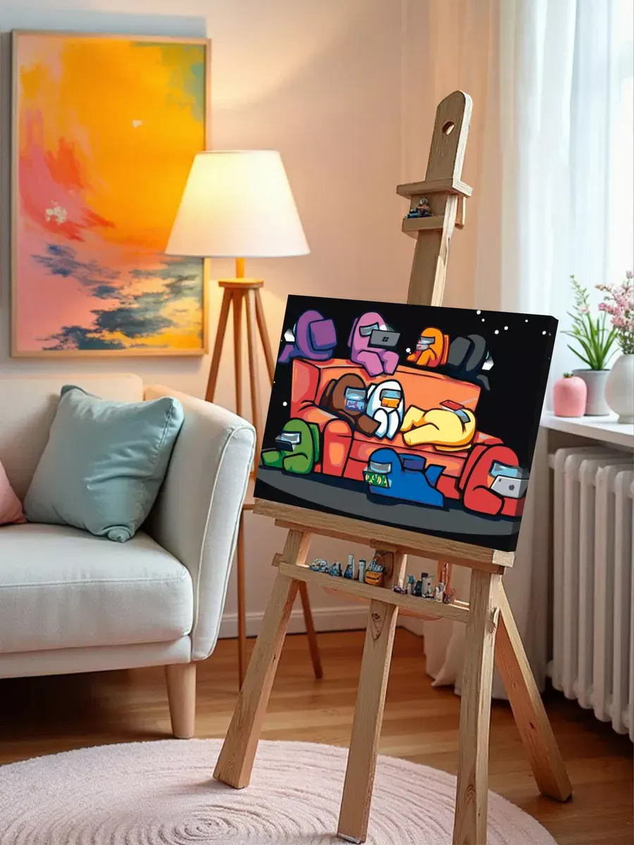 Картина по номерам «Among Us Амонг Ас: Арт с персонажами 6» — картинка 10