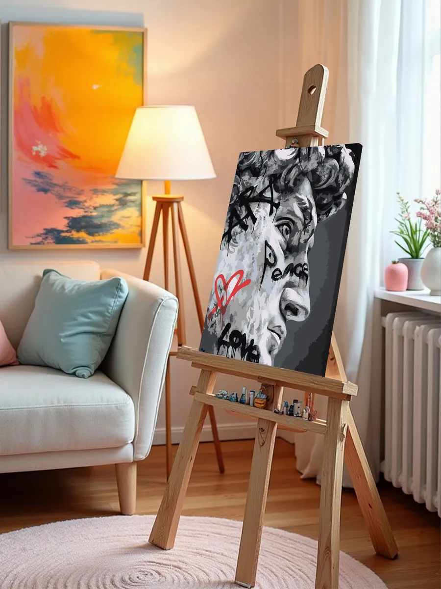 Картина по номерам «Античные статуи: Давид граффити» — картинка 10