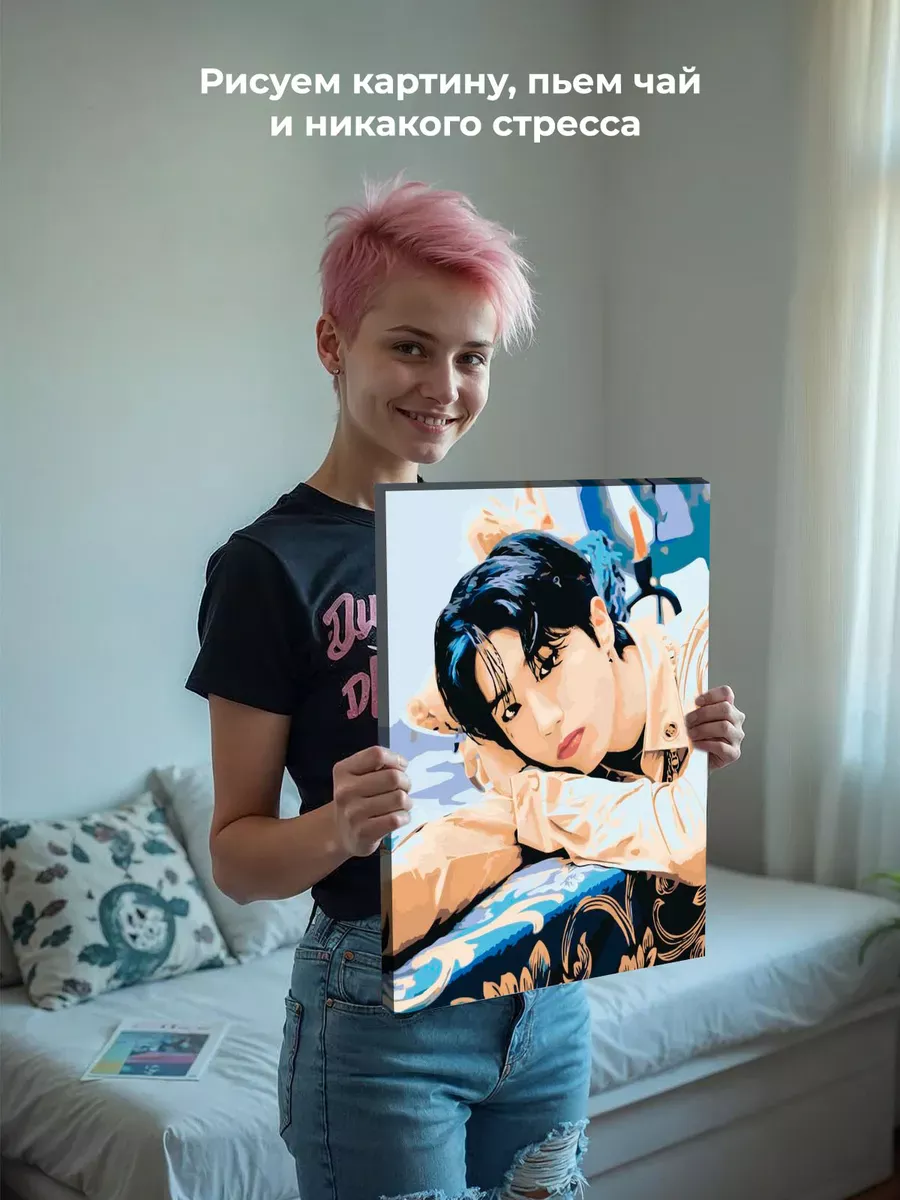 Картина по номерам «Stray Kids Стрей Кидс: Хан Джисон 2» — картинка 6