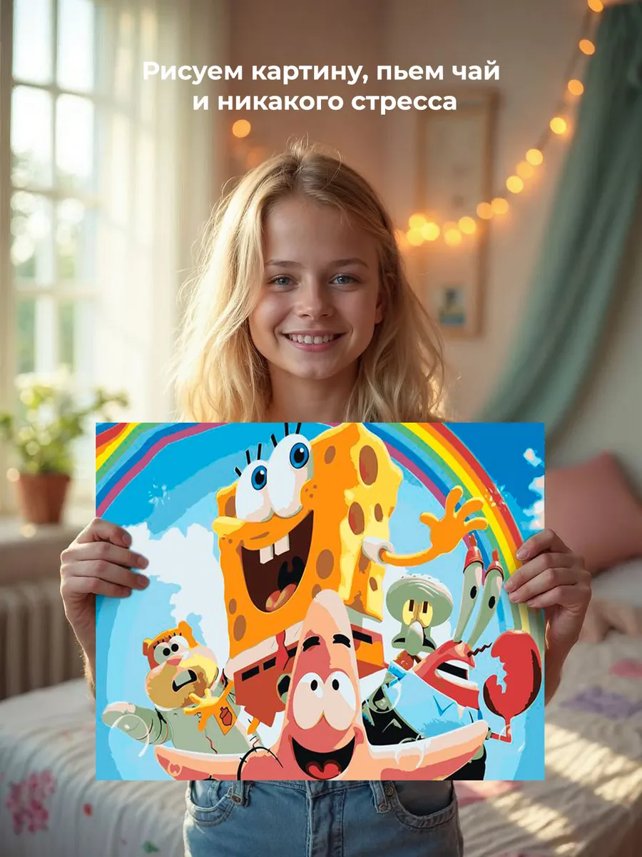 Картина по номерам «Губка Спанч Боб и друзья 4» — картинка 6