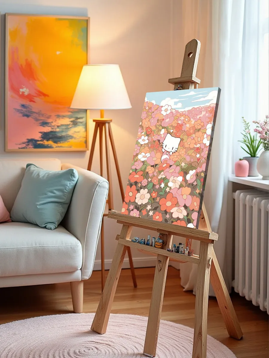 Картина по номерам «Аниме Hello Kitty Хеллоу Китти: Цветы 2» — картинка 10