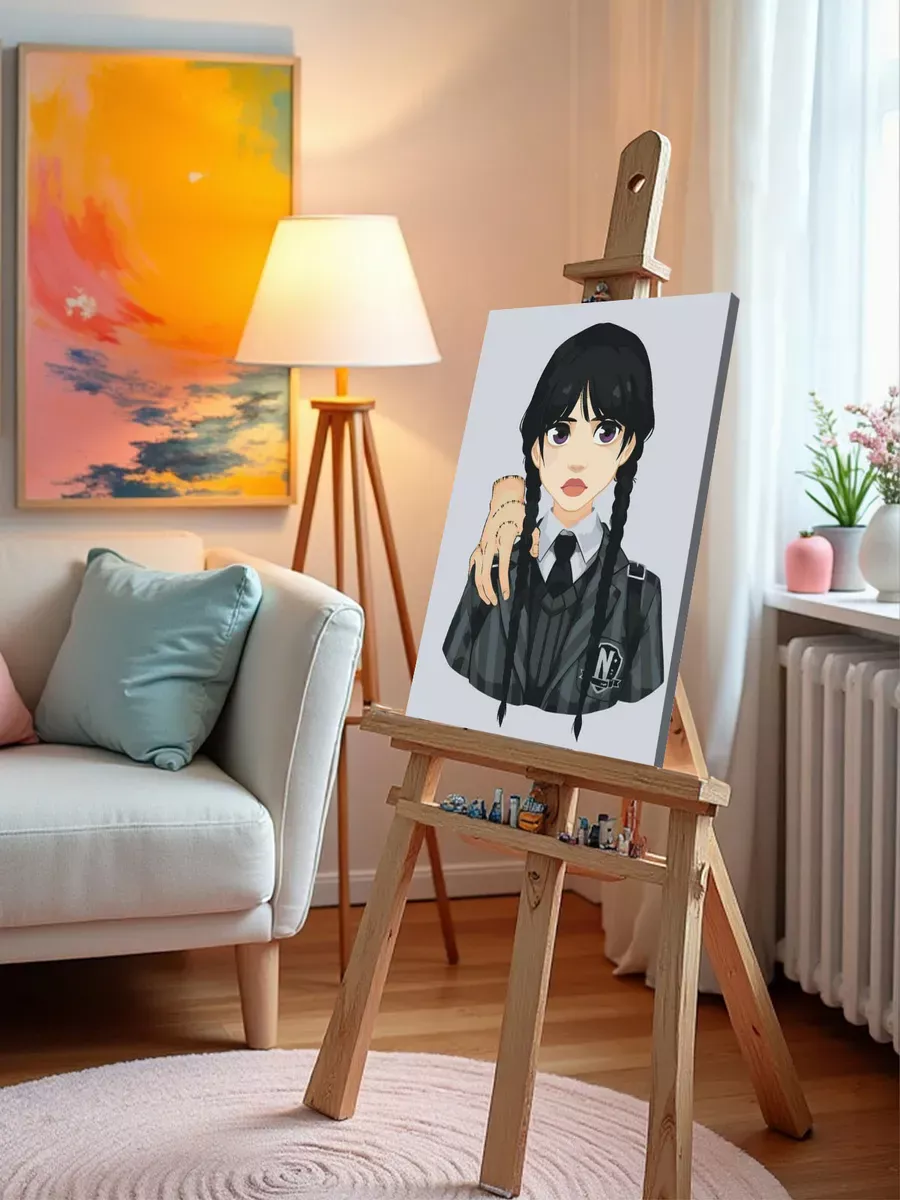 Картина по номерам «Wednesday Уэнсдей Аддамс: Арт с рукой» — картинка 9