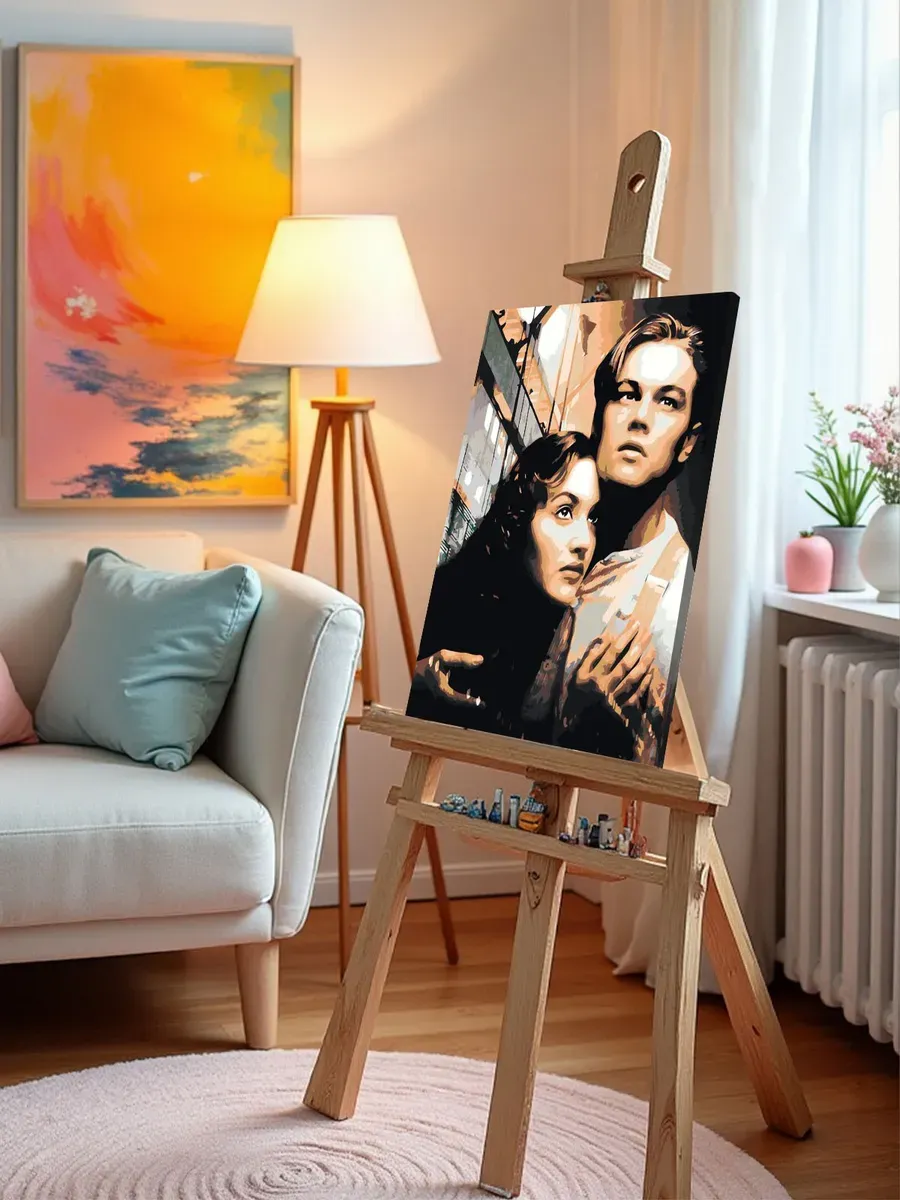 Картина по номерам «Титаник: Джек и Роза на фоне корабля» — картинка 10