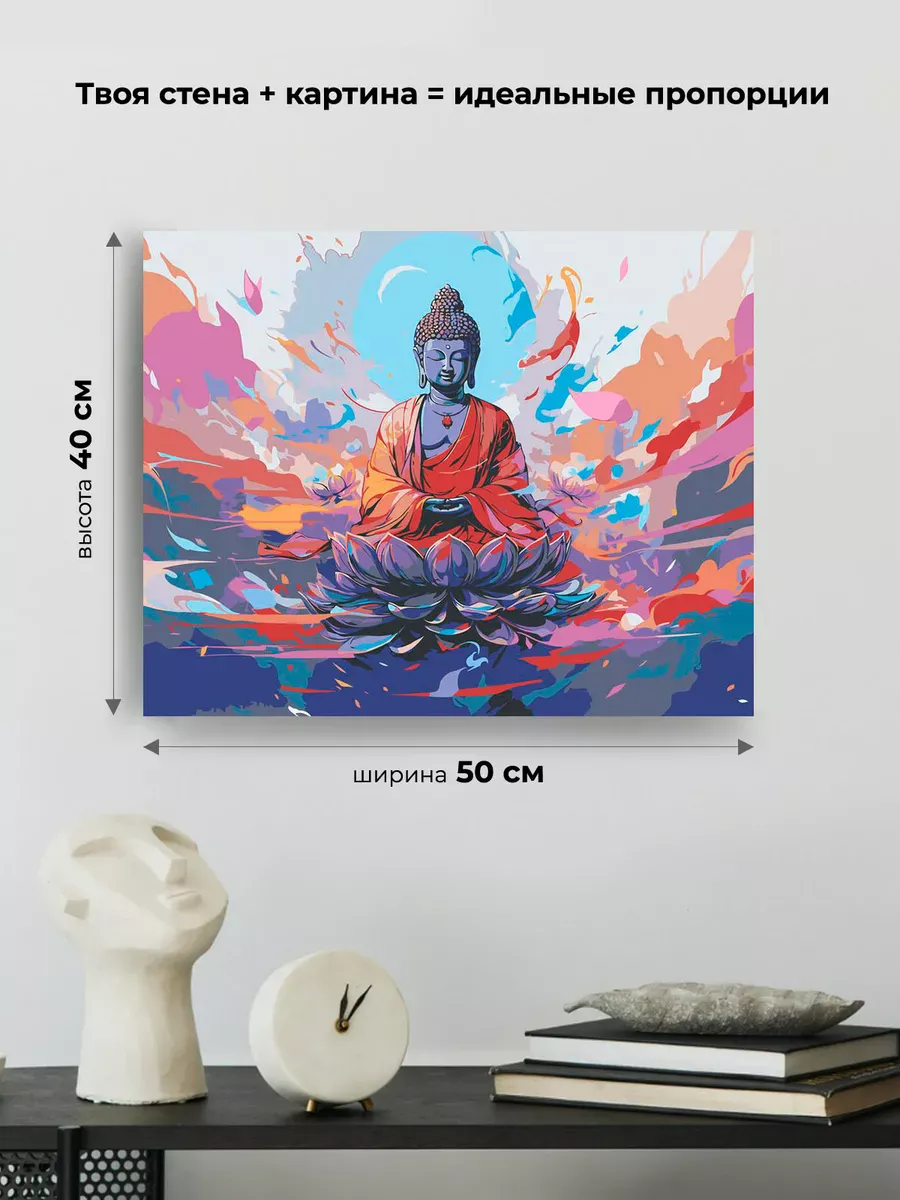 Картина по номерам «Буддизм: Будда на лотосе» — картинка 3