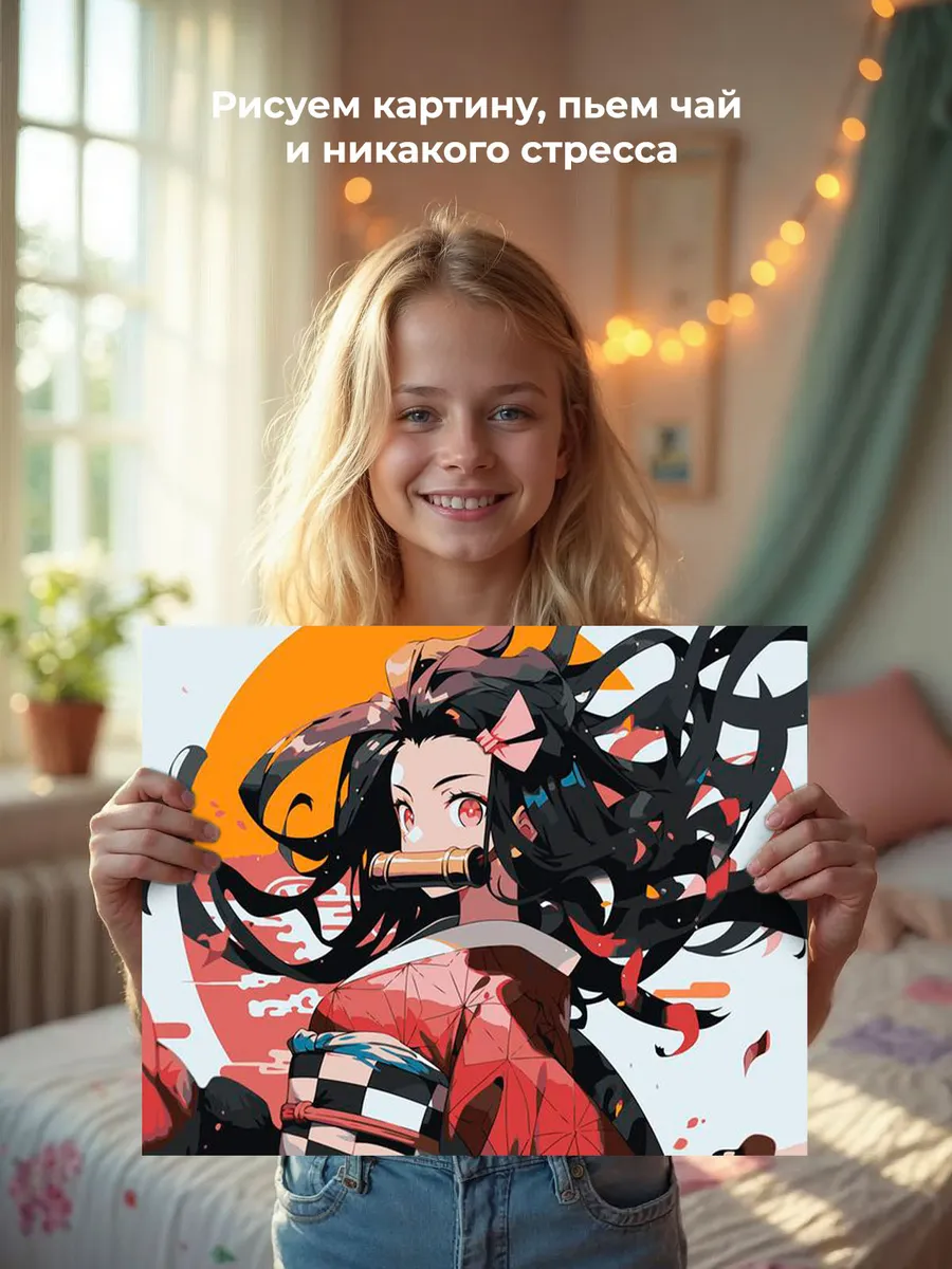 Картина по номерам «Клинок рассекающий демонов: Незуко Камадо 4» — картинка 6