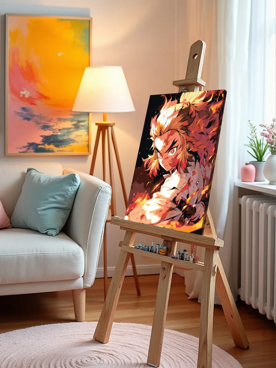 Картина по номерам «Клинок рассекающий демонов: Кёджуро Ренгоку 2» — картинка 9