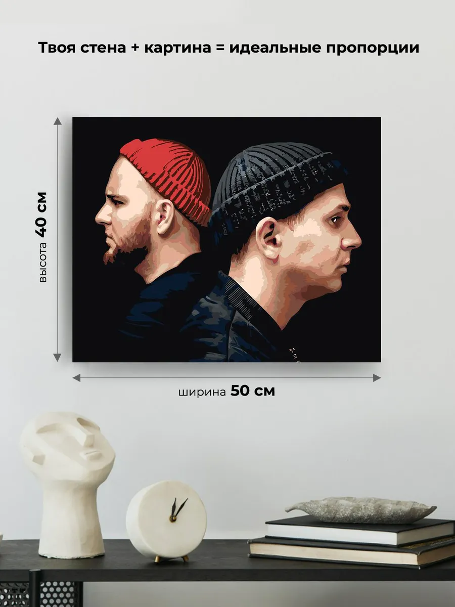 Картина по номерам «Рэп-группа Каспийский груз: Брутто и ВесЪ» — картинка 3