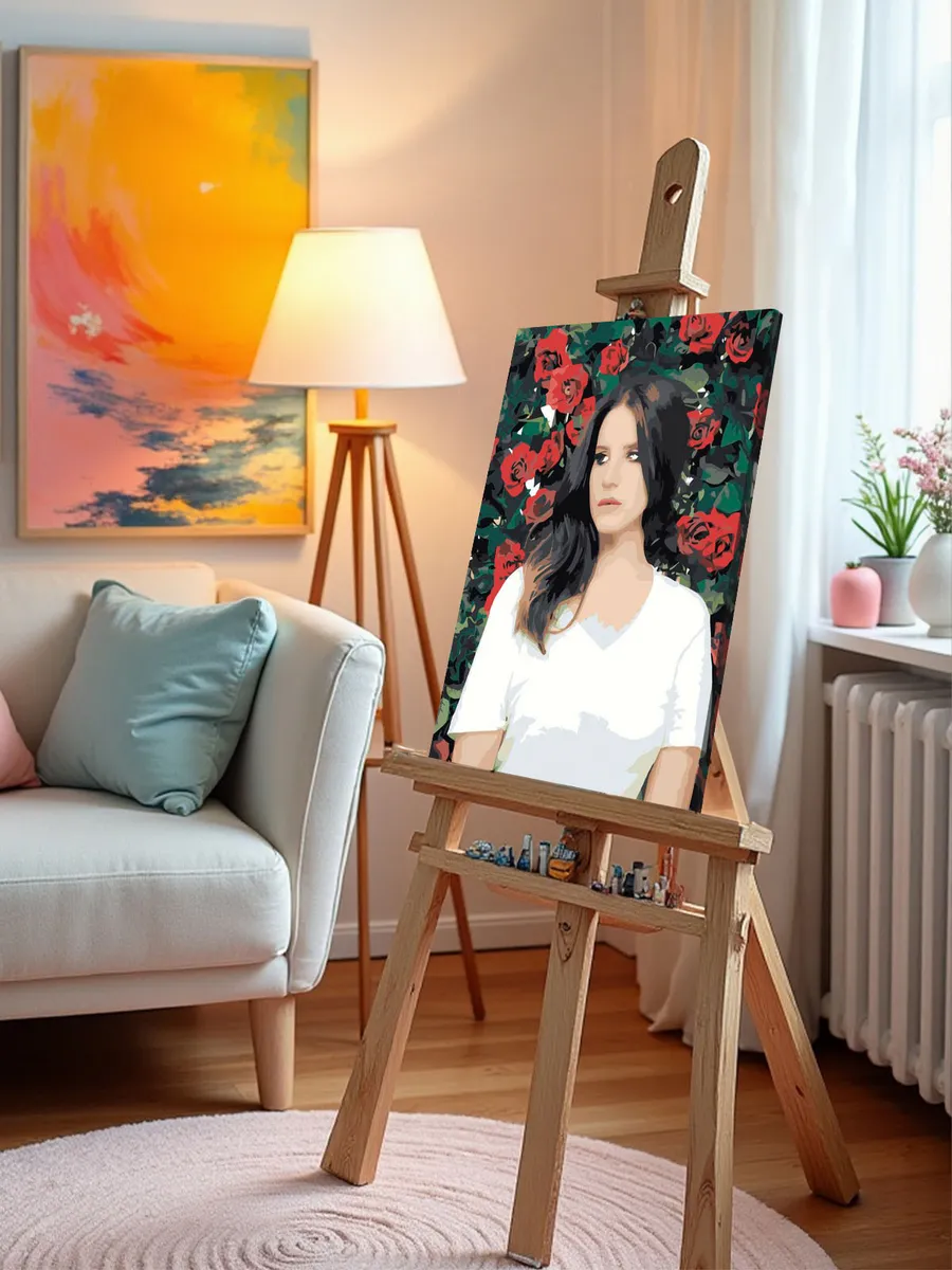 Картина по номерам «Lana Del Rey Лана Дель Рей: С розами 2» — картинка 9
