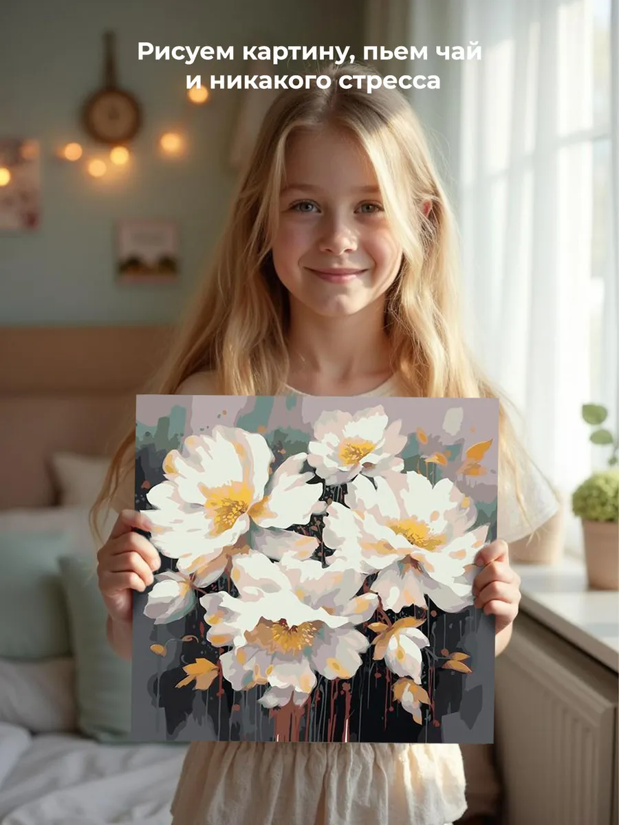 Картина по номерам «Цветы: Нежная композиция 2» — картинка 7