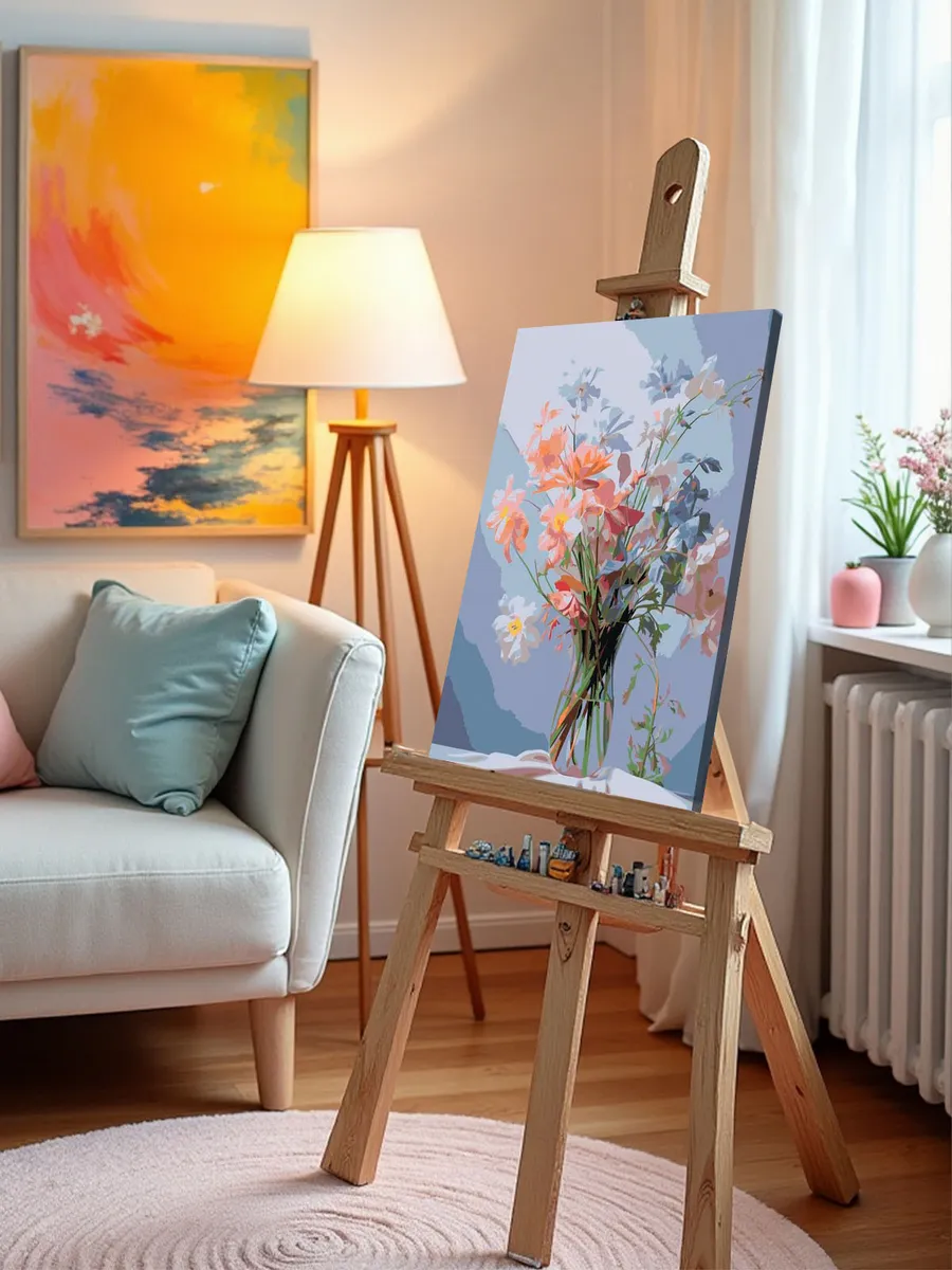 Картина по номерам «Цветы: Воздушный букет из полевых цветов 2» — картинка 9