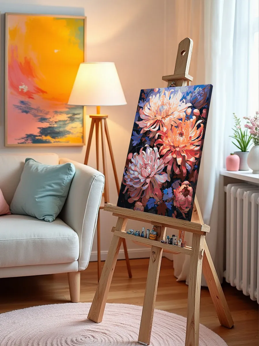 Картина по номерам «Цветы: Необычные хризантемы» — картинка 10