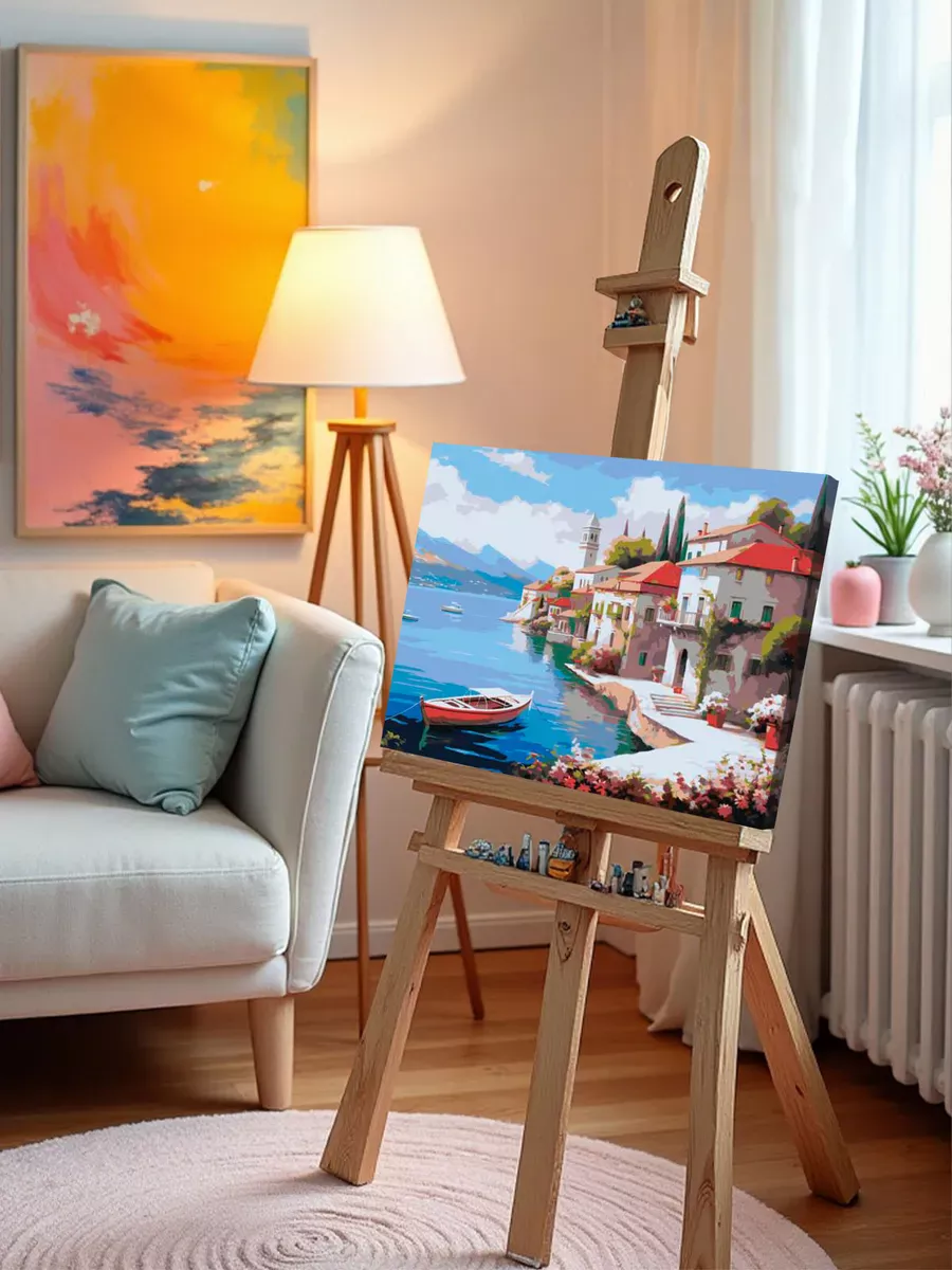 Картина по номерам «Море: Уютный город на берегу 2» — картинка 9