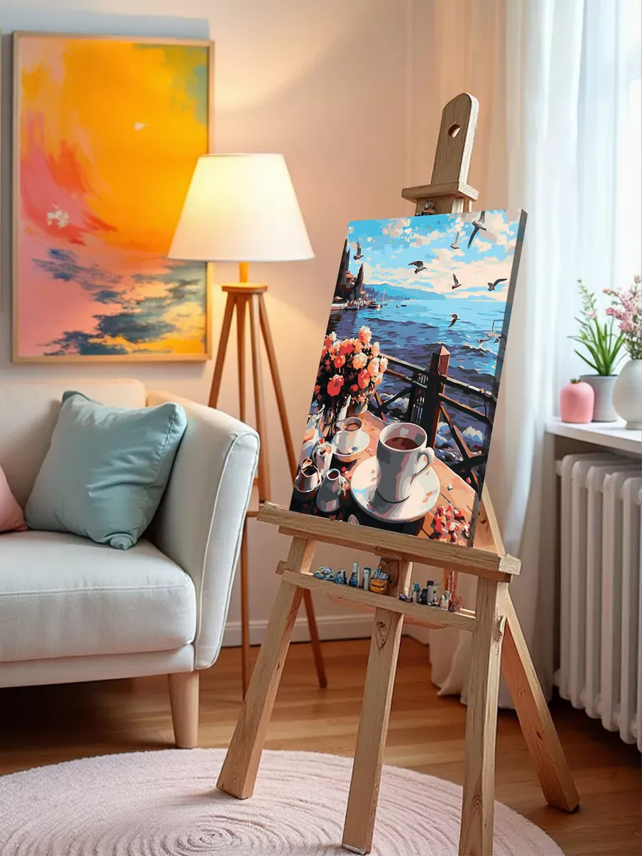 Картина по номерам «Море: Кофе на уютном берегу» — картинка 9