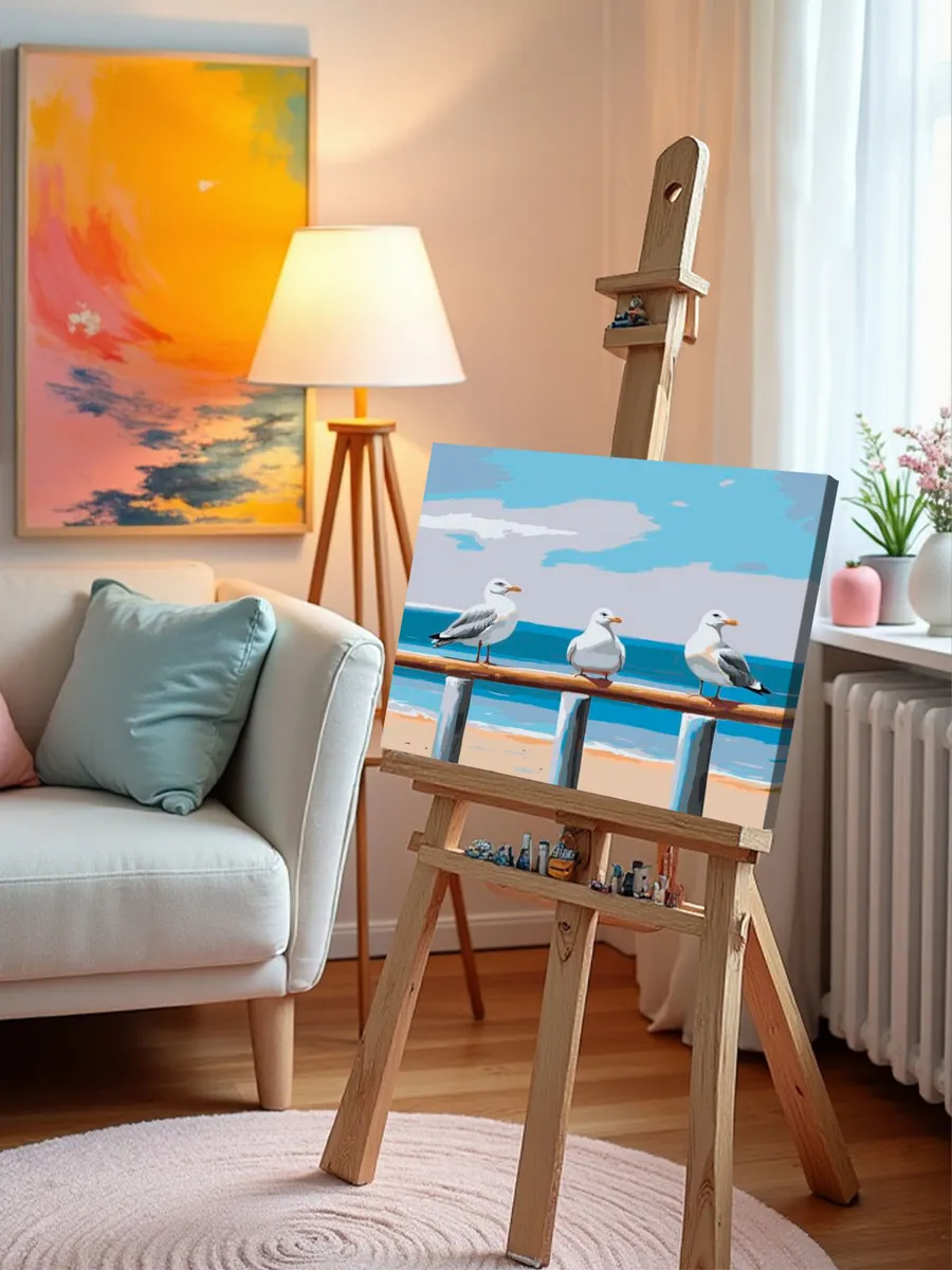 Картина по номерам «Море: Чайки на пляже 2» — картинка 9