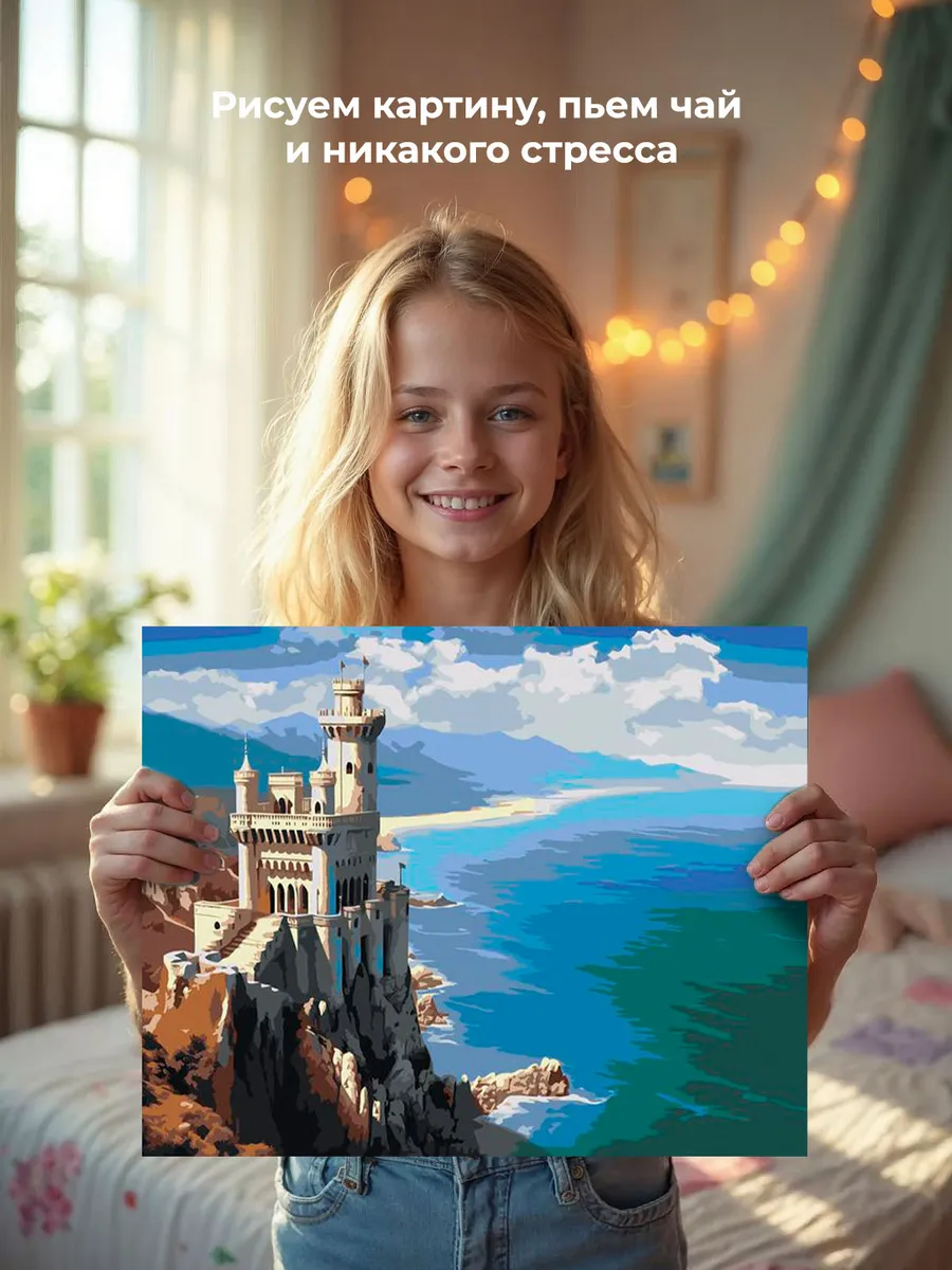 Картина по номерам «Море: Замок на скалистом берегу» — картинка 7