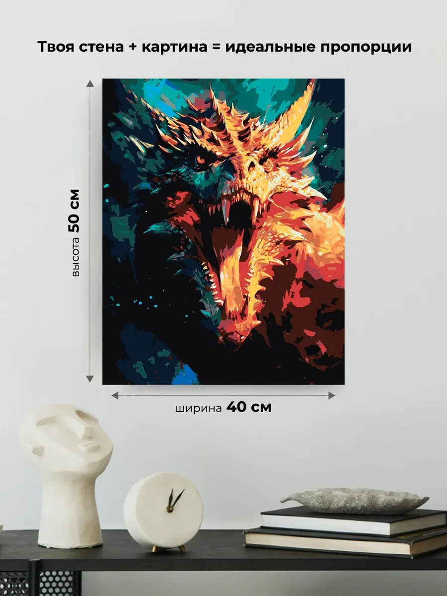 Картина по номерам «Грозный дракон» — картинка 3