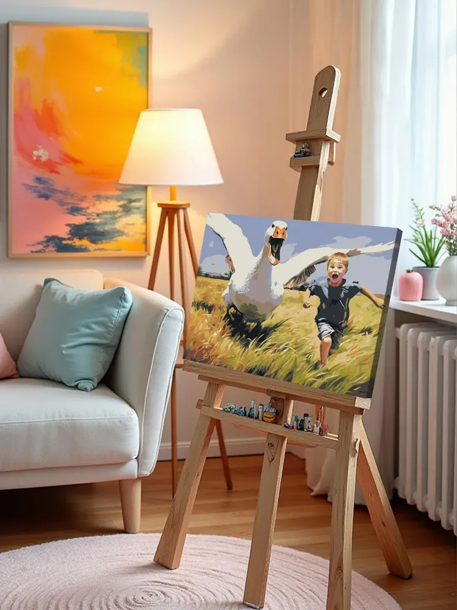 Картина по номерам «Гусь за ребенком несусь» — картинка 10