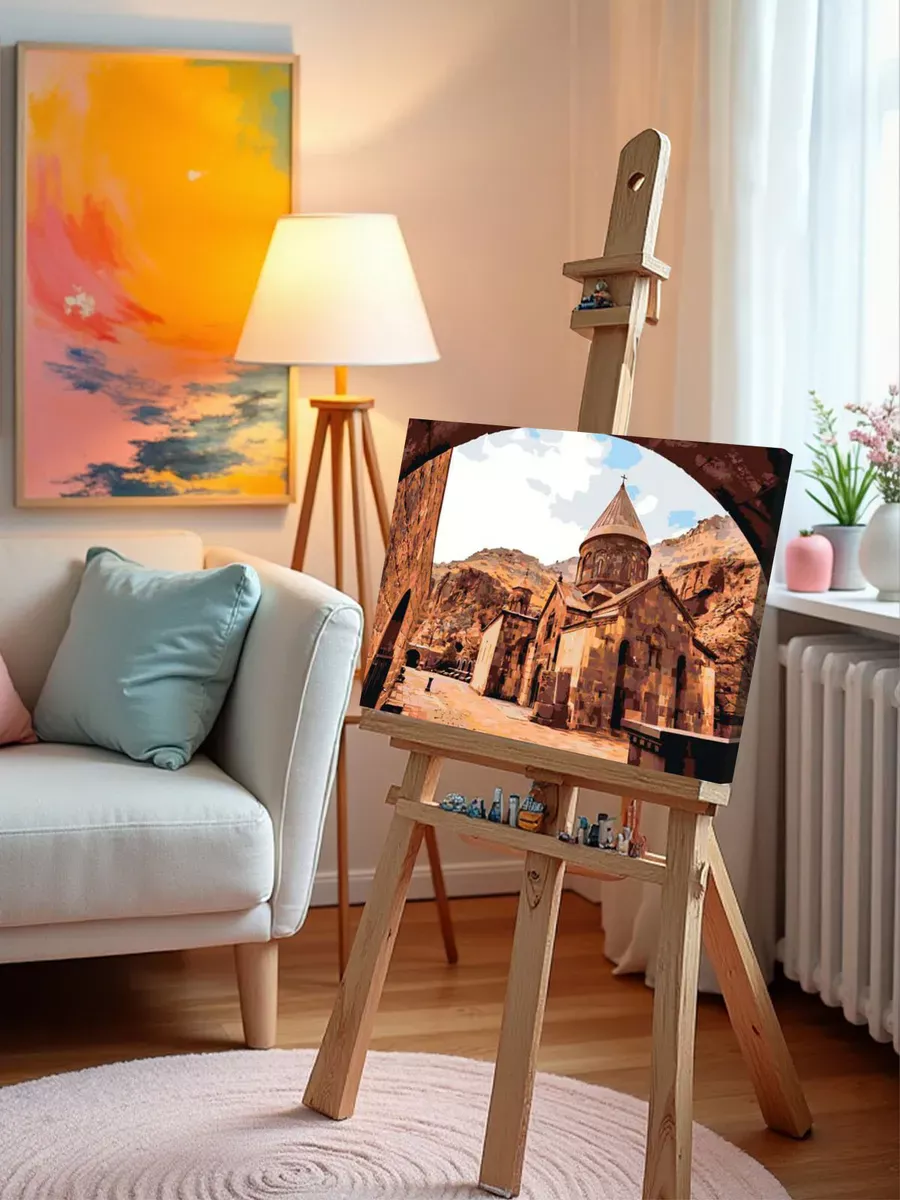 Картина по номерам «Армения: монастырь Гегард в горах» — картинка 9