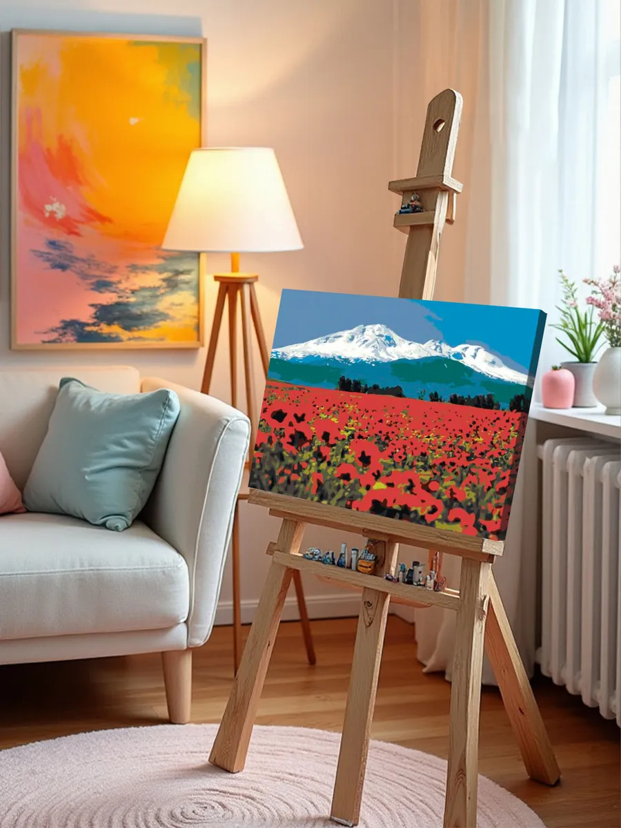 Картина по номерам «Армения: цветущие маки с видом на Арарат 2» — картинка 10