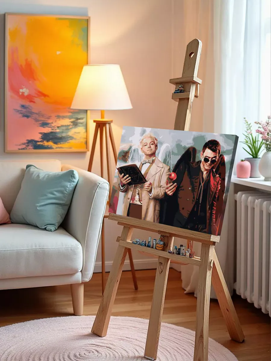 Картина по номерам «Благие знамения: Азирафель и Кроули 7» — картинка 9