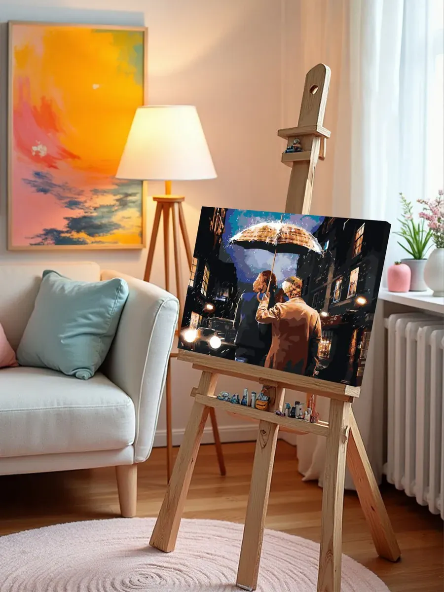 Картина по номерам «Благие знамения: Азирафель и Кроули с зонтом 2» — картинка 10