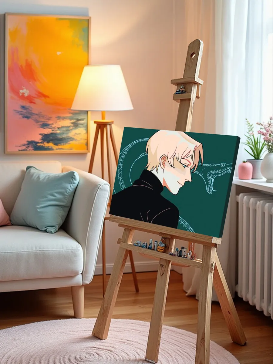 Картина по номерам «Гарри Поттер: Драко Малфой аниме арт» — картинка 9