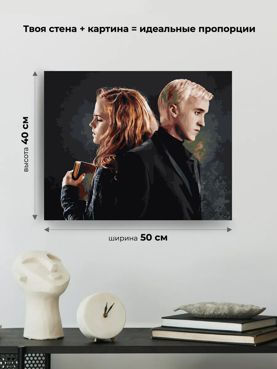 Картина по номерам «Гарри Поттер: Драмиона - Драко Малфой и Гермиона 2» — картинка 3