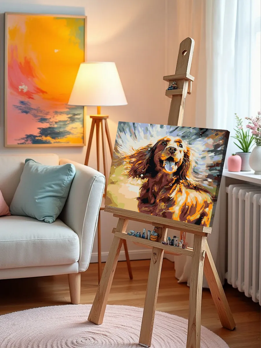 Картина по номерам «Собака Спаниель и брызги воды» — картинка 10