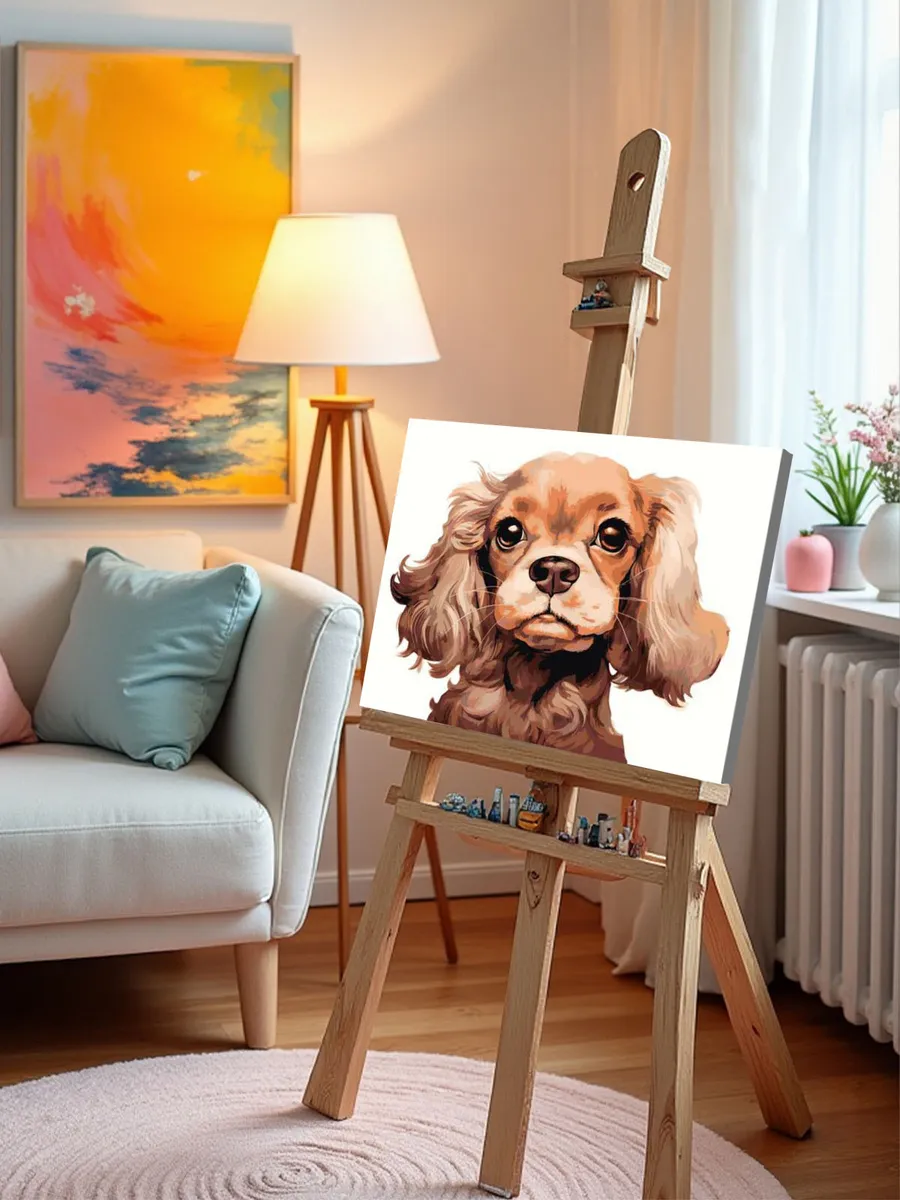 Картина по номерам «Собака Спаниель милый щенок 2» — картинка 9