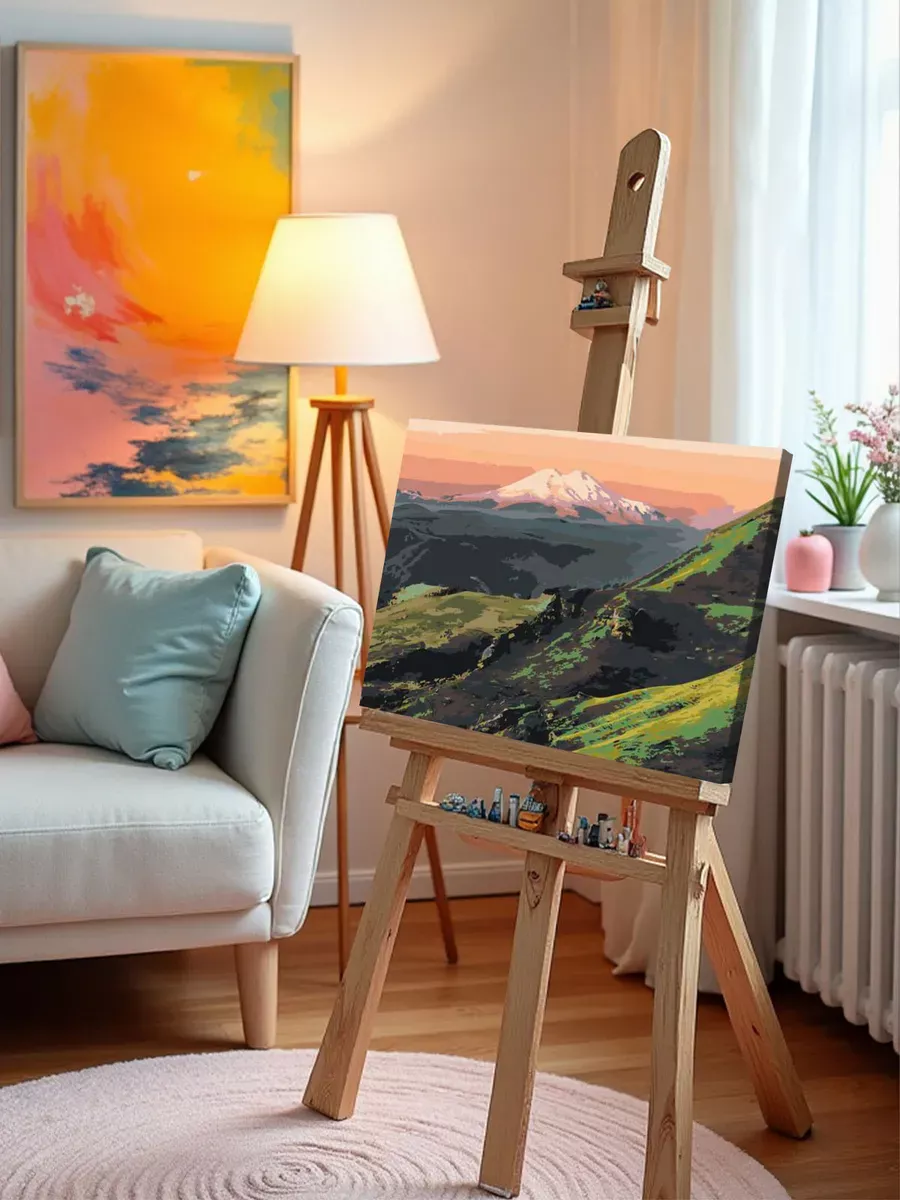 Картина по номерам «Пейзаж гора Эльбрус на рассвете» — картинка 10