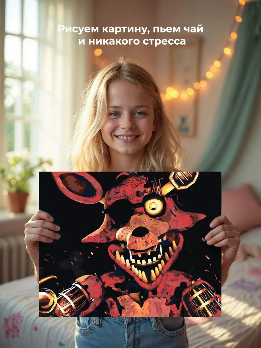 Картина по номерам «Фнаф Five nights at Freddy's Фокси» — картинка 6