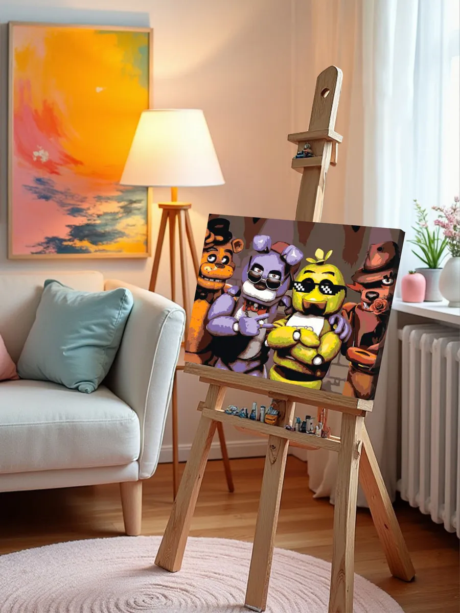 Картина по номерам «Фнаф Freddy's Фредди, Бонни, Чика, Фокси» — картинка 9