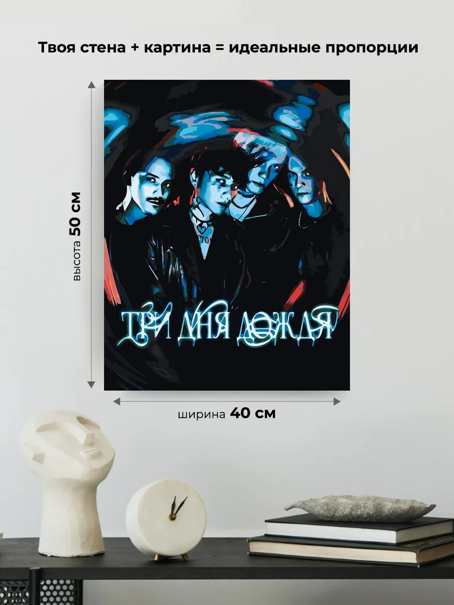 Картина по номерам «Три дня дождя: Глеб Викторов и рок группа» — картинка 3