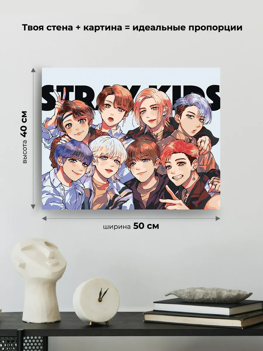 Картина по номерам «Stray Kids Стрей Кидс KPOP кпоп: Аниме» — картинка 3