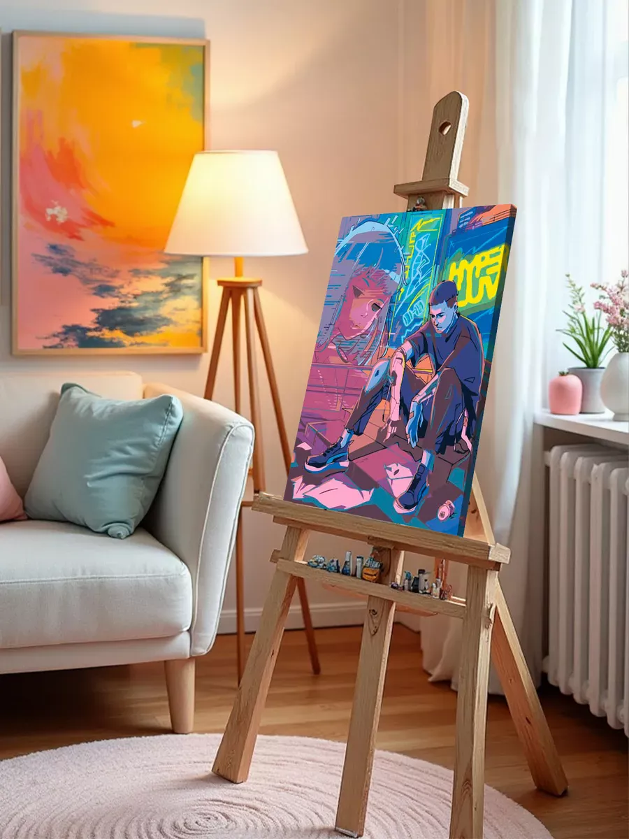 Картина по номерам «CMH: Руслан Crazy Mega Hell неон 40х50» — картинка 10